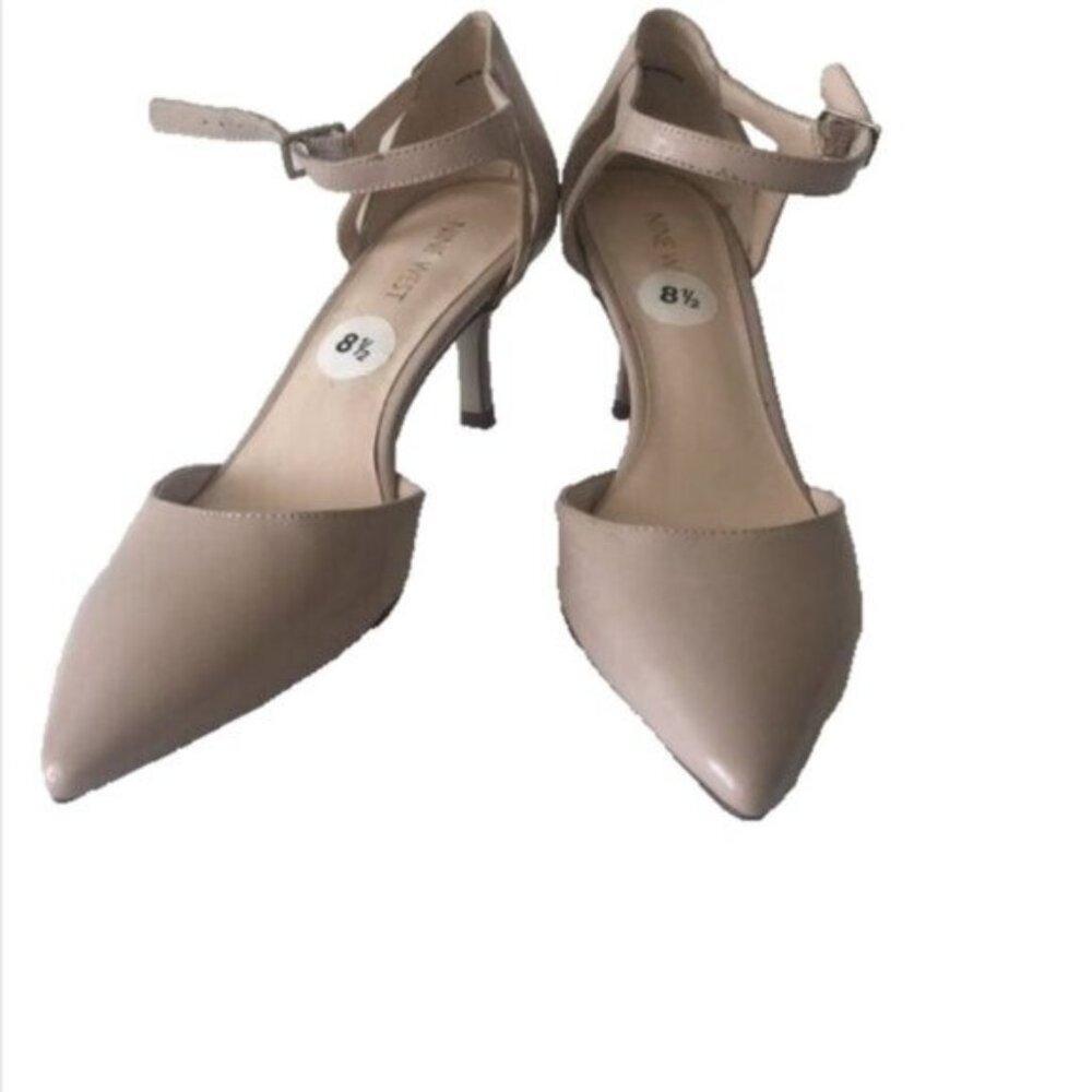 Nine West Patent Nude Shoes Hells Sandals Sz. 8.5